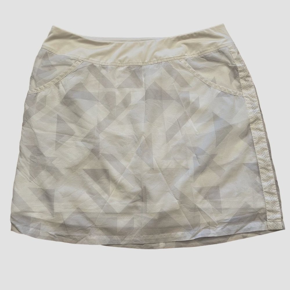 Nike Golf Tour Performance Geometric Print Skirt White and light grey Small
